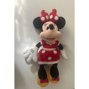 Minnie Mouse Plush 14” Theme Parks Exclusive Stuffed Toy Red Dress Polka Dots